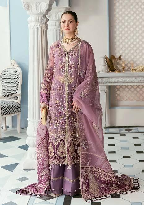 Elaf Organza Suit-Purple-Organza-Aarasta