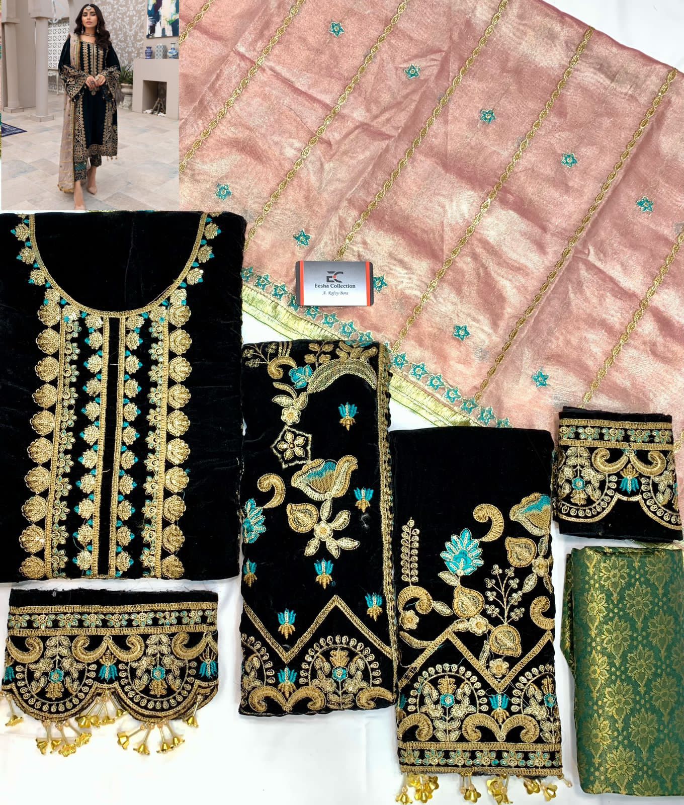 Emaan Adeel Velvet Suit-Aarasta