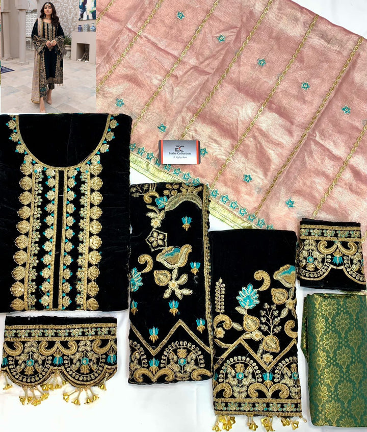 Emaan Adeel Velvet Suit-Aarasta