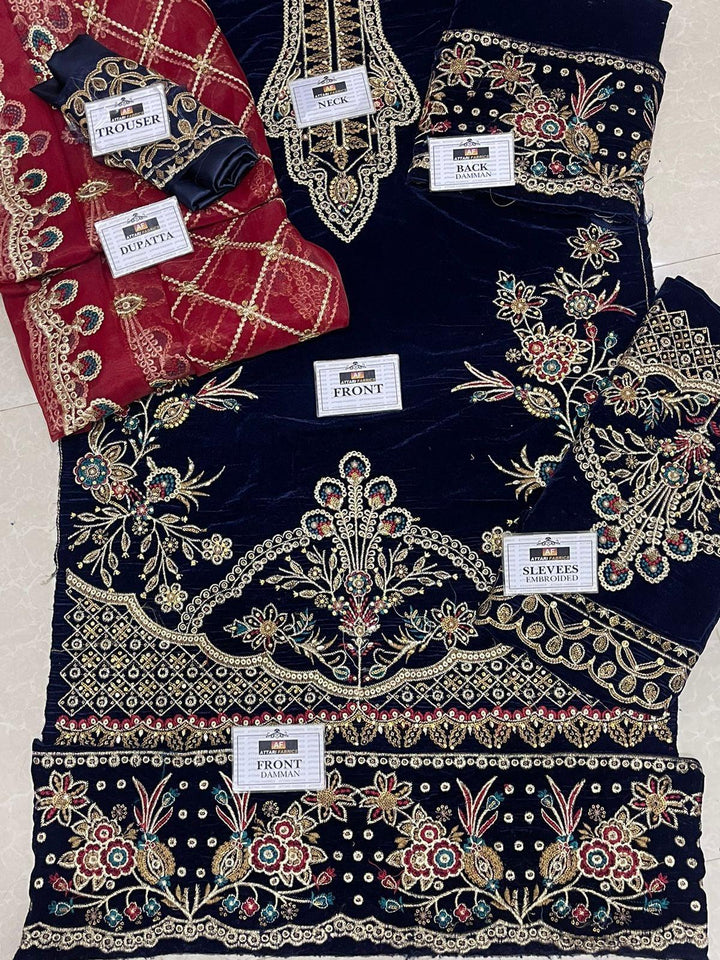 Emaan Adeel Velvet Suit-Aarasta