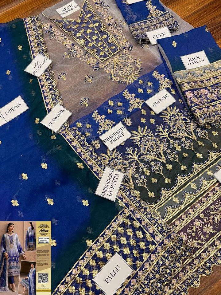 Emaan Adeel Chiffon Suit-Aarasta