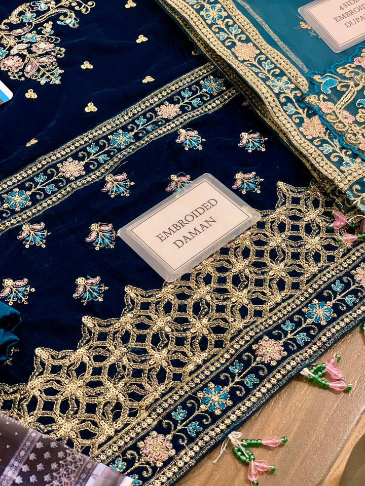 Emaan Adeel Velvet Suit-Aarasta