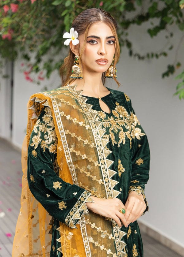 Emaan Adeel Velvet Suit-Aarasta