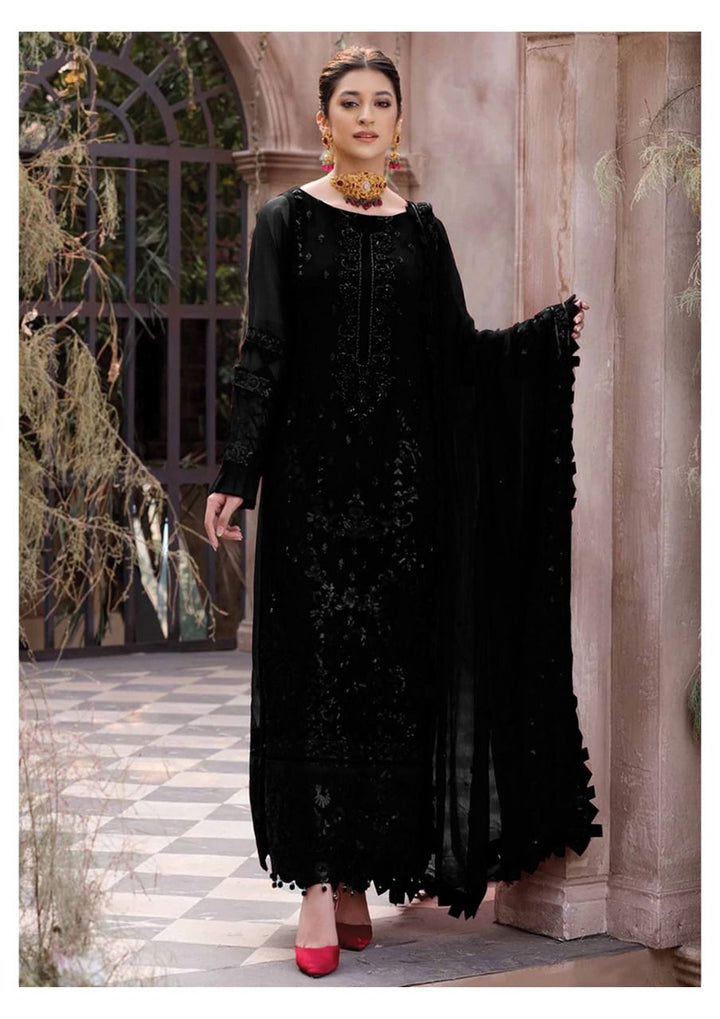 Emaan Adeel Chiffon Suit-Black-Chiffon-Aarasta