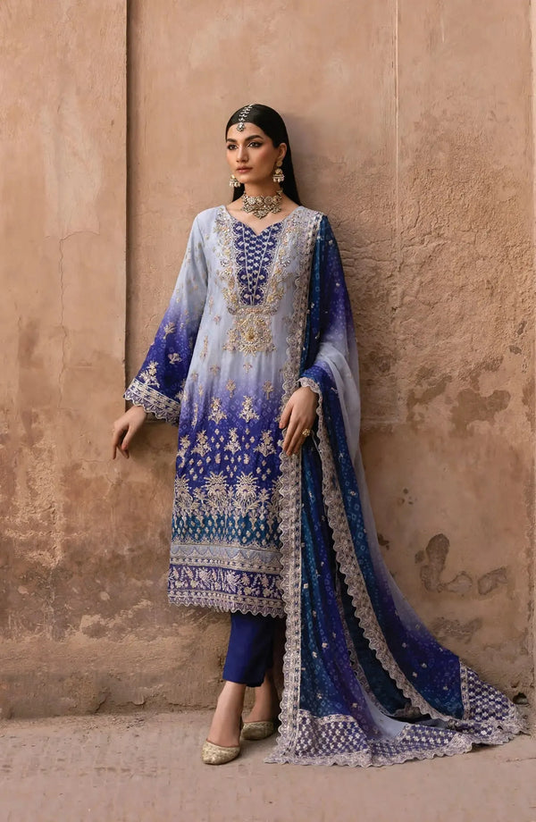 Emaan Adeel Chiffon Suit-Blue-Chiffon-Aarasta