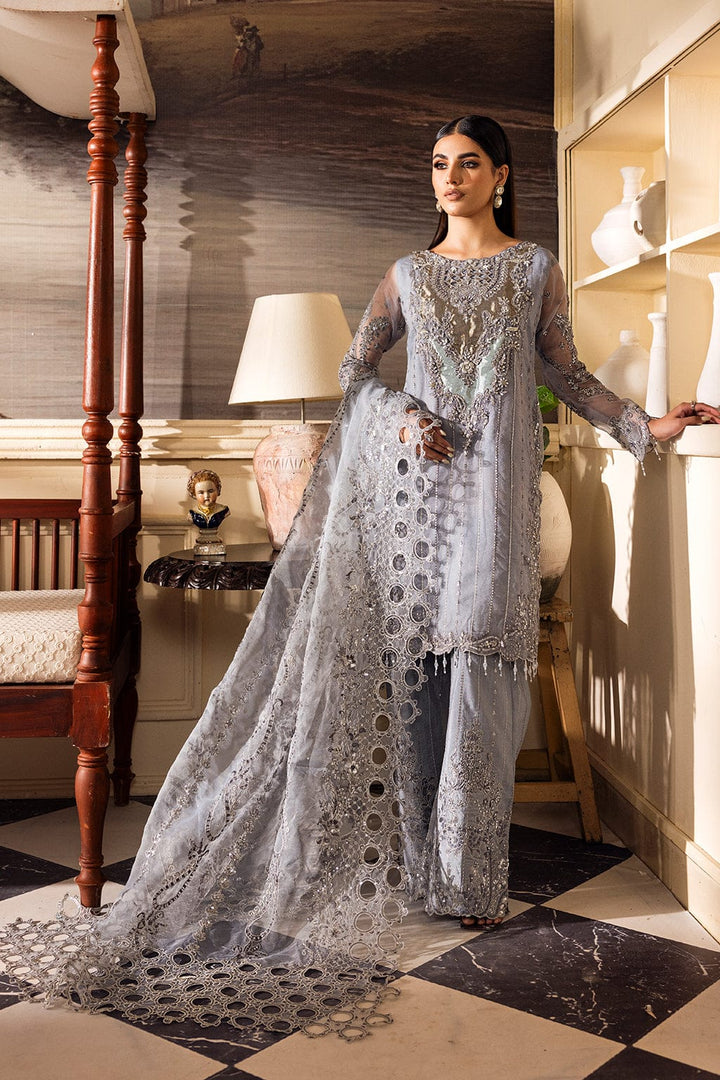 Emaan Adeel Organza Suit-Grey-Organza-Aarasta