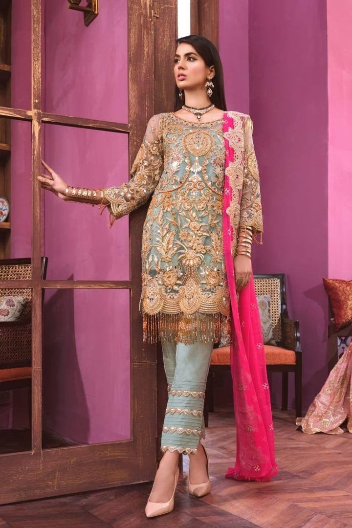 Emaan Adeel Net Suit-Sea Green-Net-Aarasta