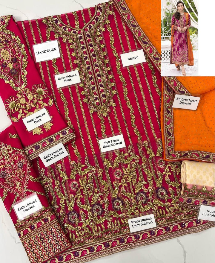 Farah Talib Aziz Chiffon Suit-Aarasta