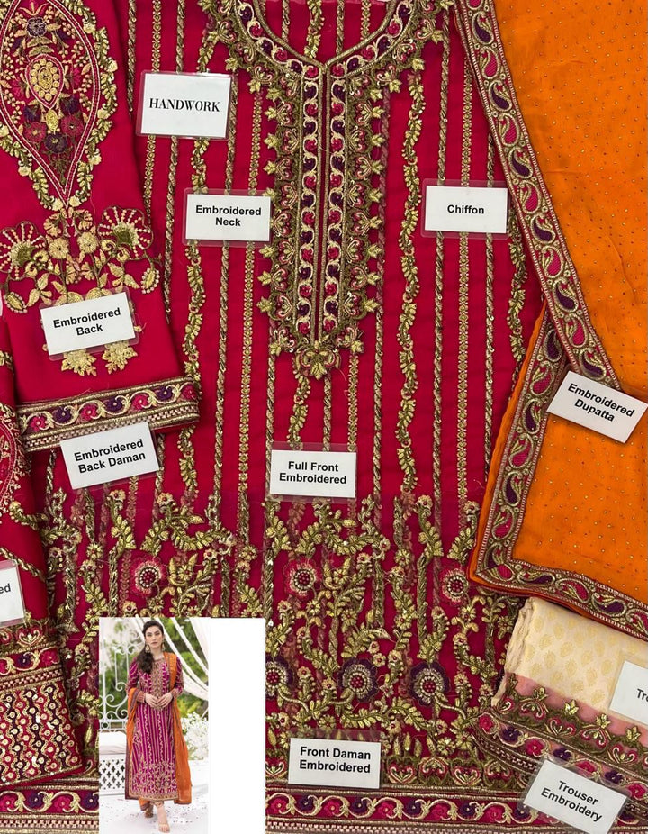 Farah Talib Aziz Chiffon Suit-Aarasta