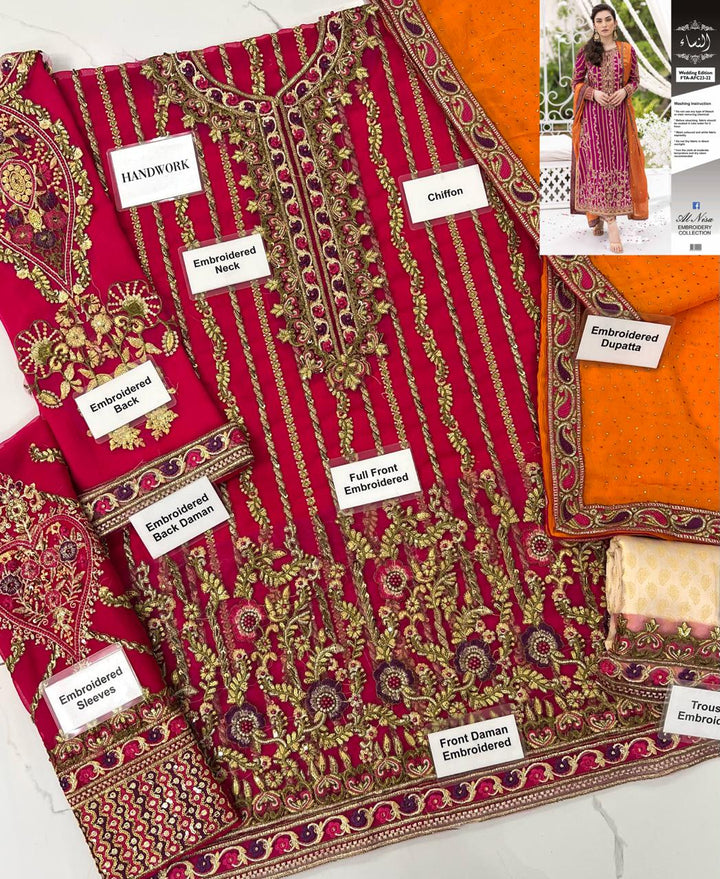 Farah Talib Aziz Chiffon Suit-Aarasta