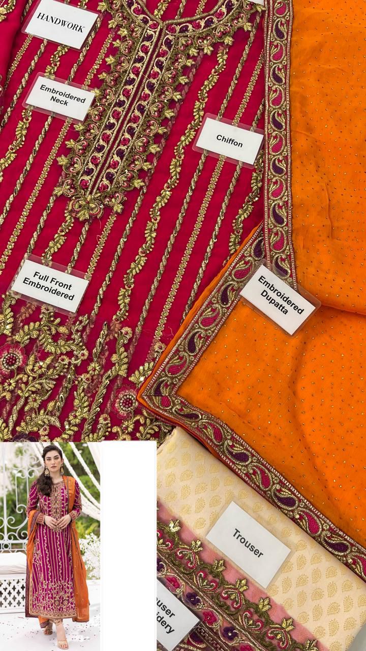 Farah Talib Aziz Chiffon Suit-Aarasta