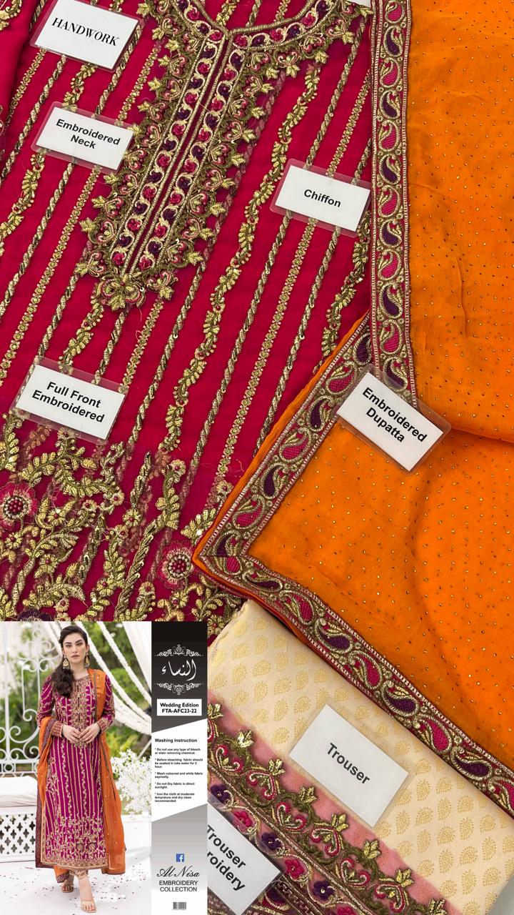 Farah Talib Aziz Chiffon Suit-Aarasta