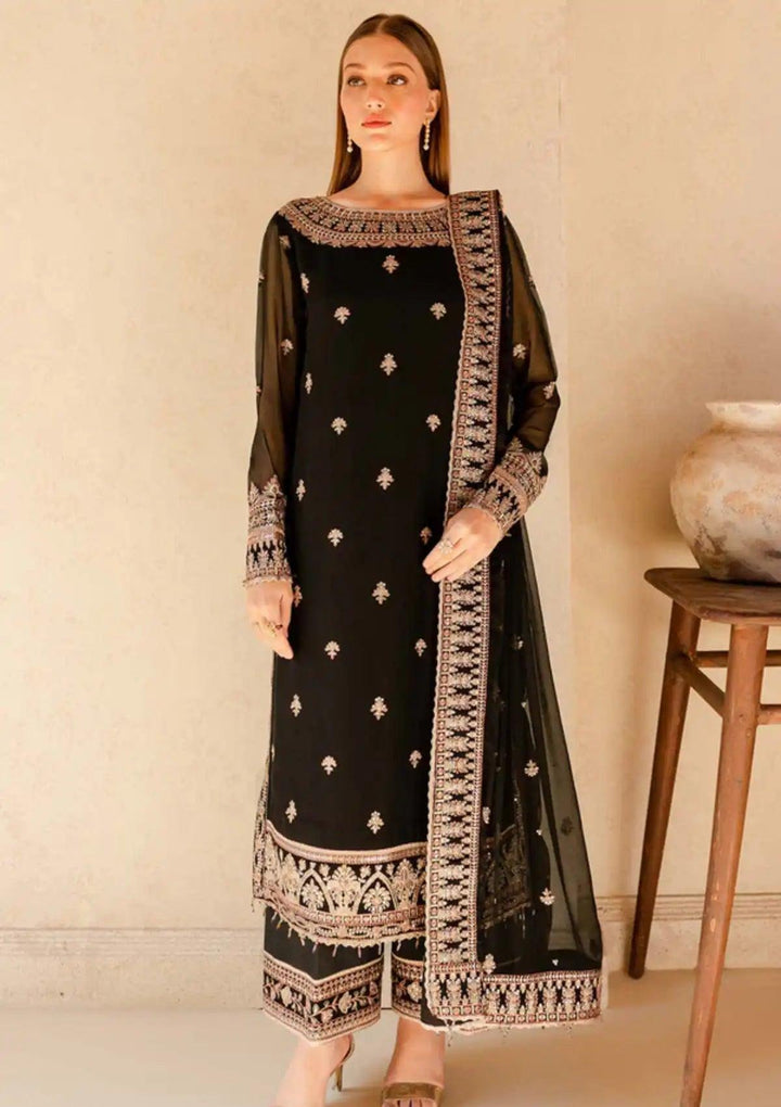 Farasha Chiffon Suit-Black-Chiffon-Aarasta