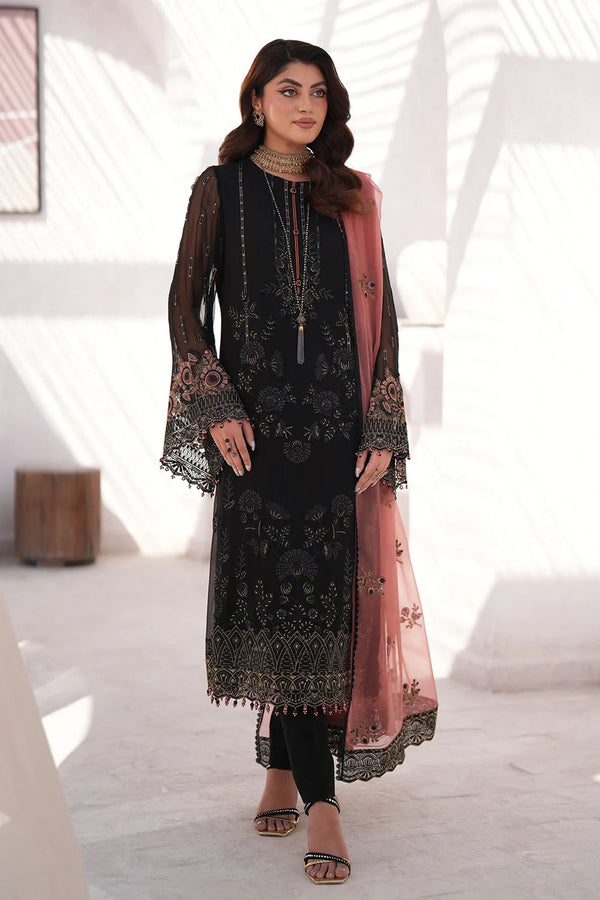 Flossie Chiffon Suit-Black-Chiffon-Aarasta