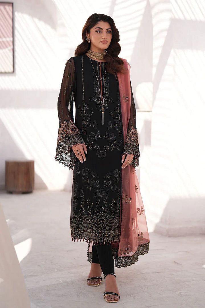 Flossie Chiffon Suit-Black-Chiffon-Aarasta