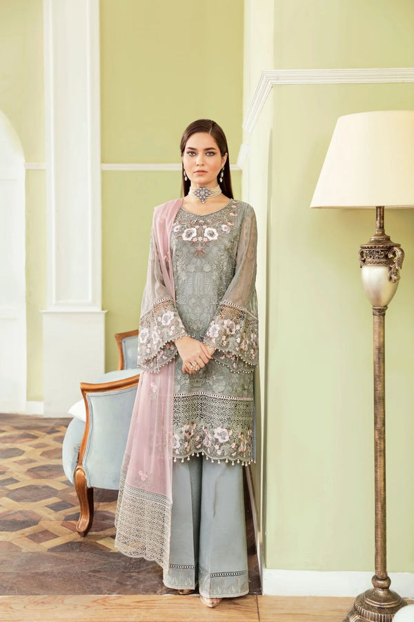 Flossie Chiffon Suit-Green-Chiffon-Aarasta