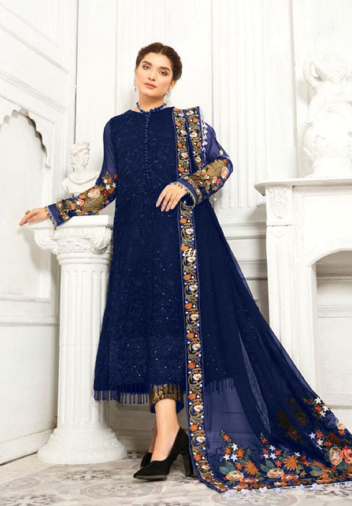 Gul Warun Chiffon Suit-Navy-Chiffon-Aarasta