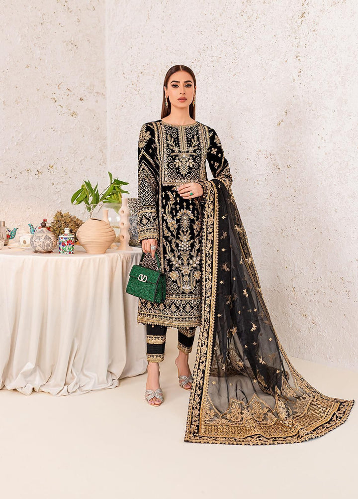 Gulaal Velvet Suit-Black-Velvet-Aarasta