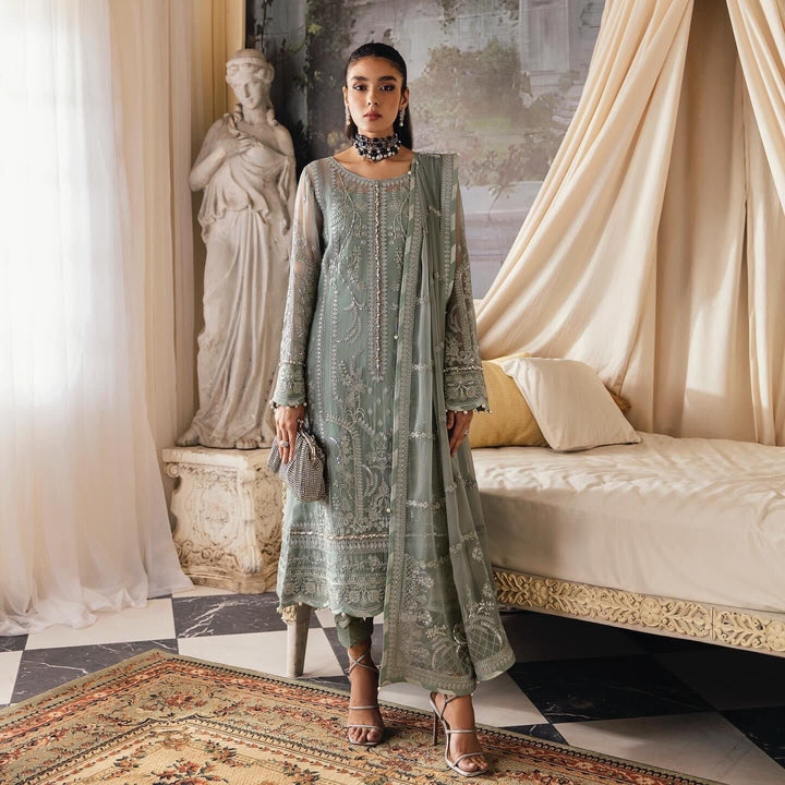 Gulaal Organza Suit-Green-Organza-Aarasta
