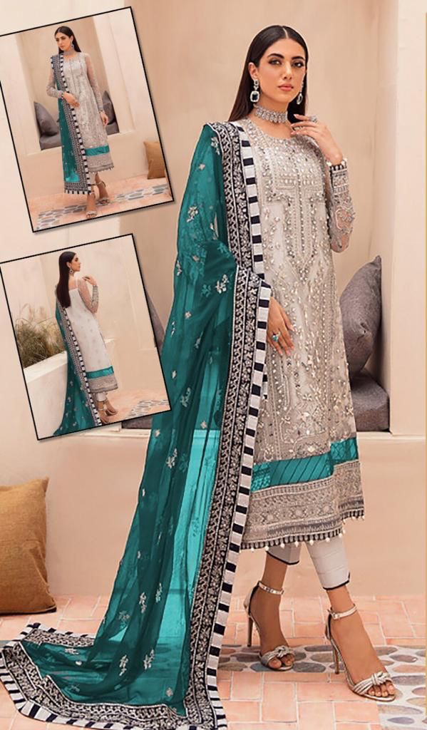 Gulaal Organza Suit-Green-Organza-Aarasta