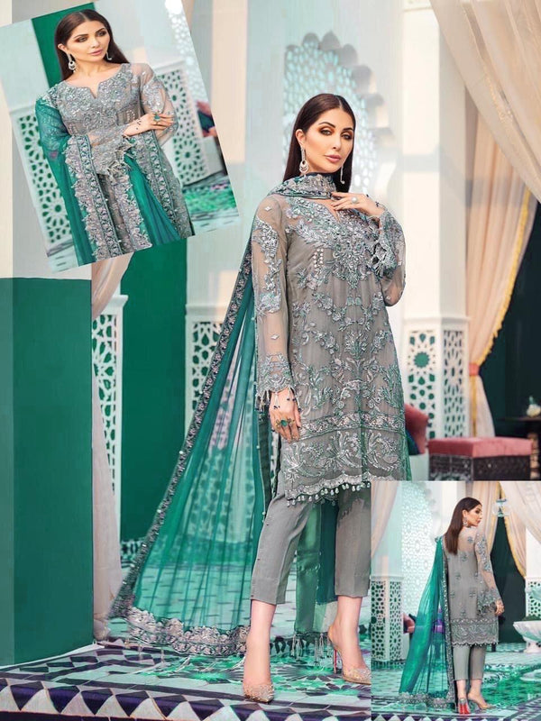 Gulaal Net Suit-Grey-Net-Aarasta
