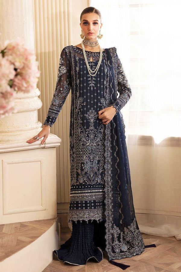 Gulaal Chiffon Suit-Navy-Chiffon-Aarasta