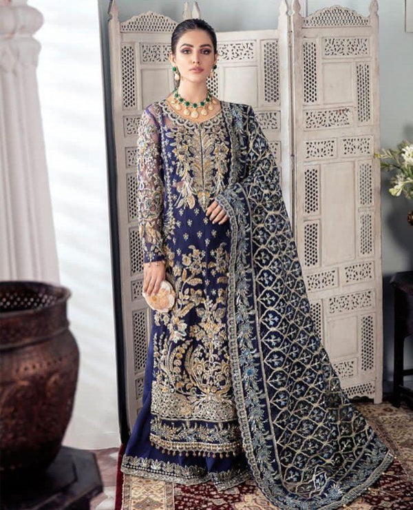 Gulaal Net Suit-Navy-Net-Aarasta