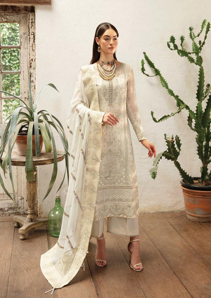 Gulaal Chiffon Suit-Off White-Chiffon-Aarasta