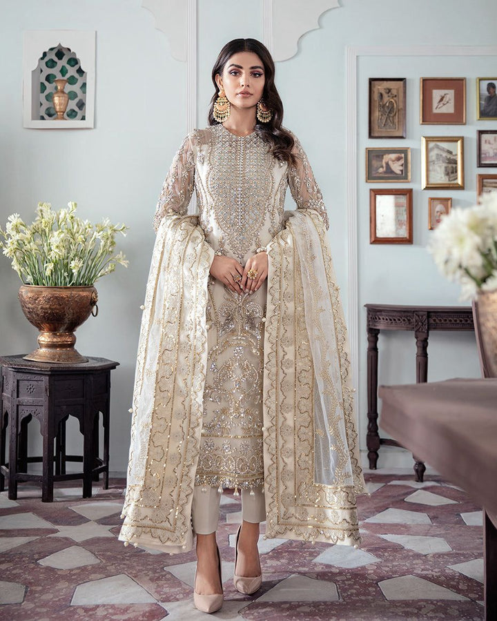 Gulaal Organza Suit-Off White-Organza-Aarasta