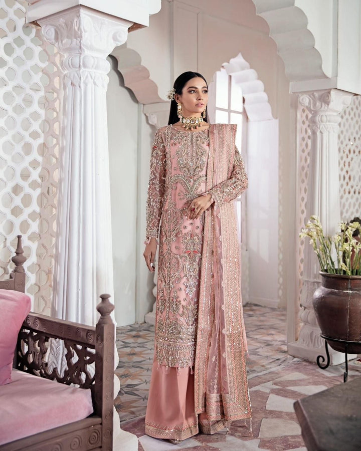 Gulaal Organza Suit-Peach-Organza-Aarasta