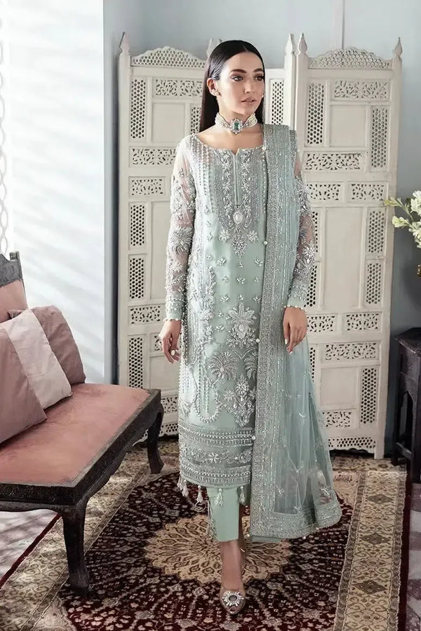 Gulaal Net Suit-Sea Green-Net-Aarasta