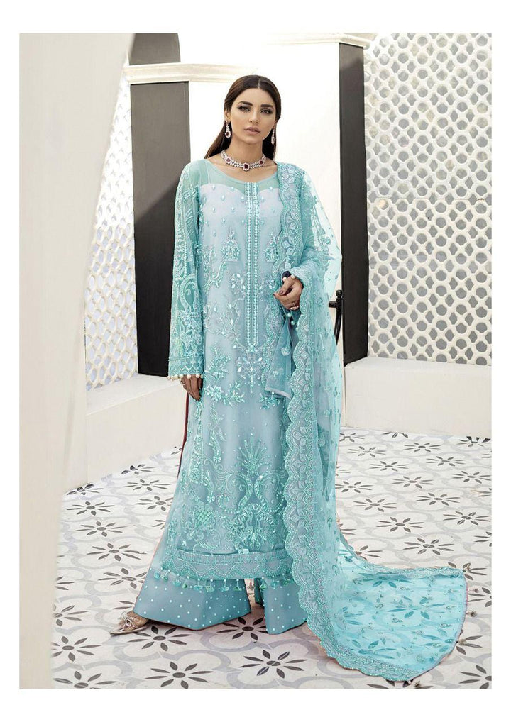 Gulaal Net Suit-Sky Blue-Net-Aarasta
