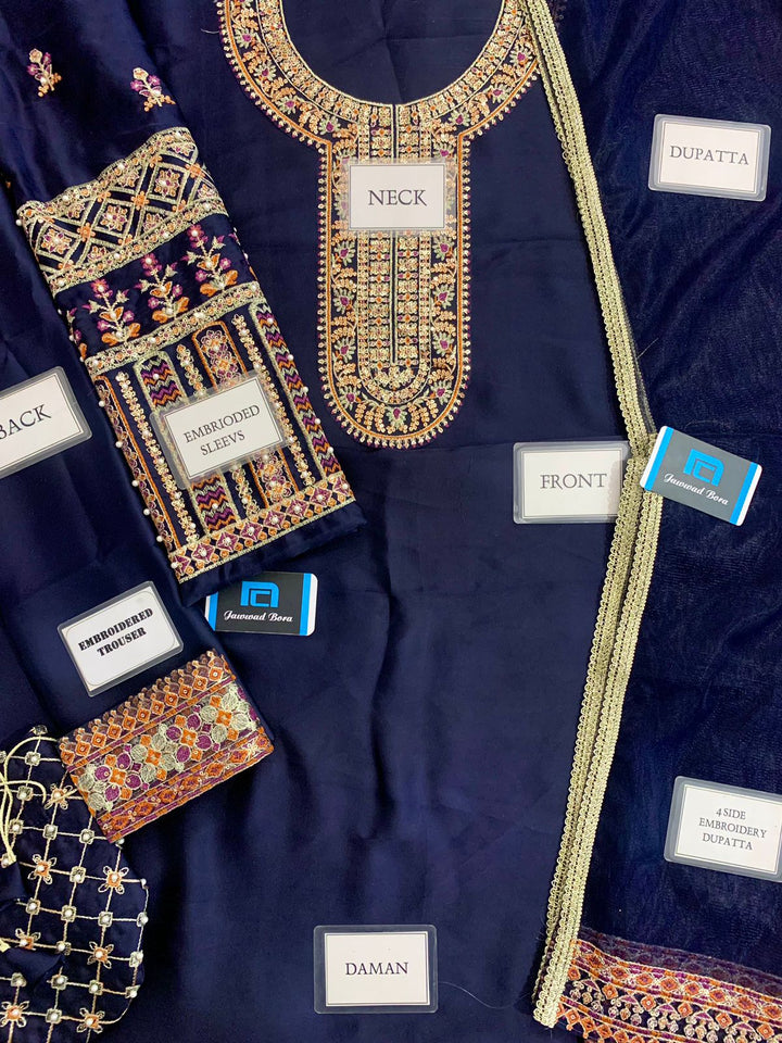 Hussain Rehar Silk Suit-Aarasta