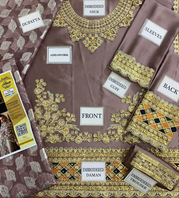 Hussain Rehar Silk Suit-Aarasta