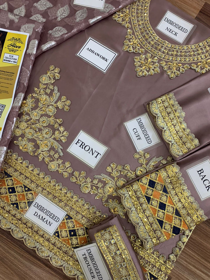 Hussain Rehar Silk Suit-Aarasta