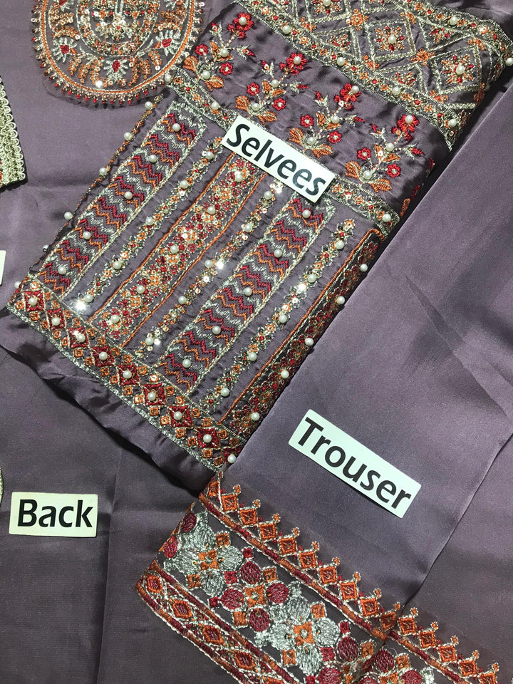 Hussain Rehar Silk Suit-Aarasta