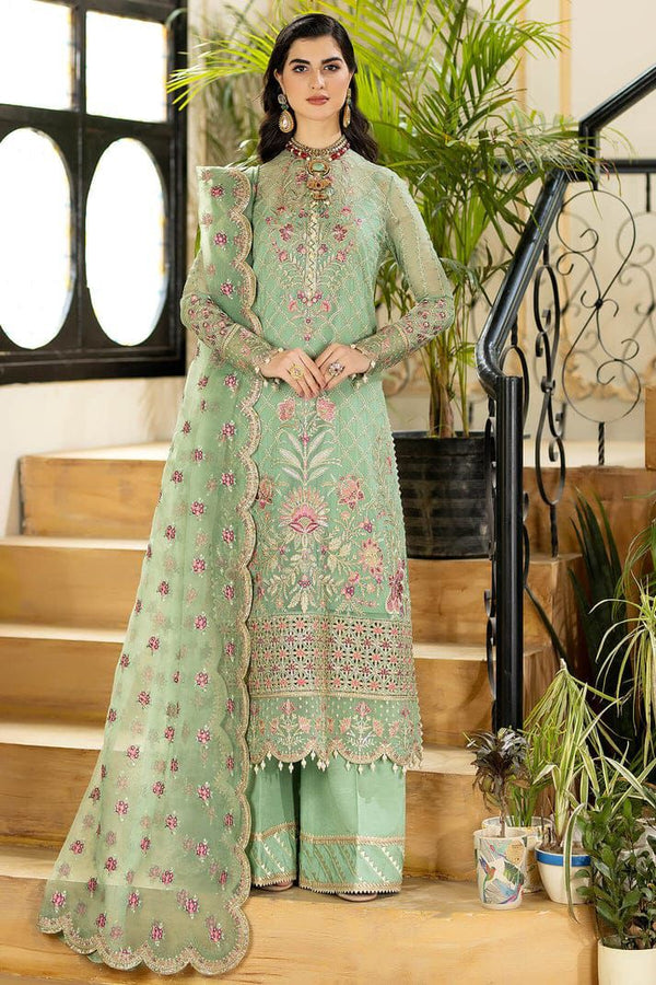 Imrozia Organza Suit-Green-Organza-Aarasta