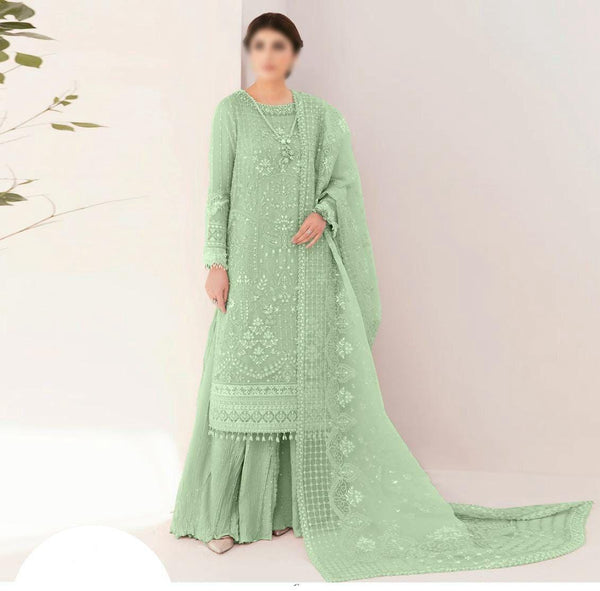 Imrozia Organza Suit-Green-Organza-Aarasta