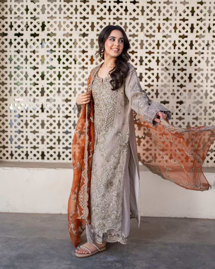 Imrozia Chiffon Suit-Grey-Chiffon-Aarasta