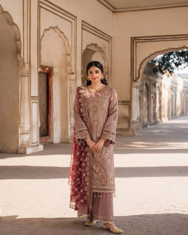 Imrozia Chiffon Suit-Pink-Chiffon-Aarasta
