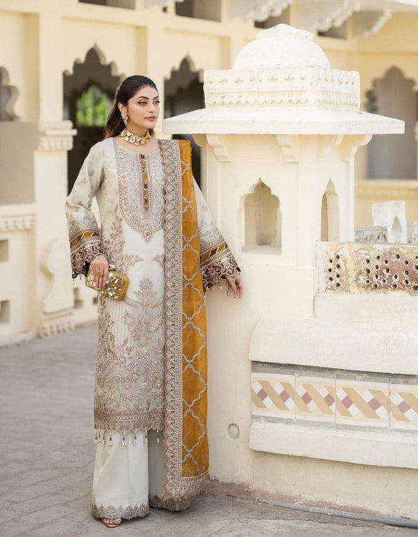 Imrozia Chiffon Suit-White-Chiffon-Aarasta