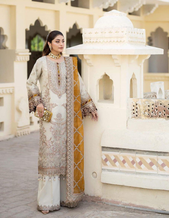 Imrozia Chiffon Suit-White-Chiffon-Aarasta