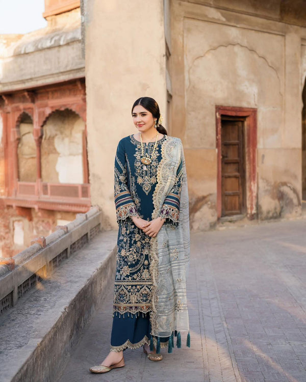 Imrozia Chiffon Suit-Zinc-Chiffon-Aarasta