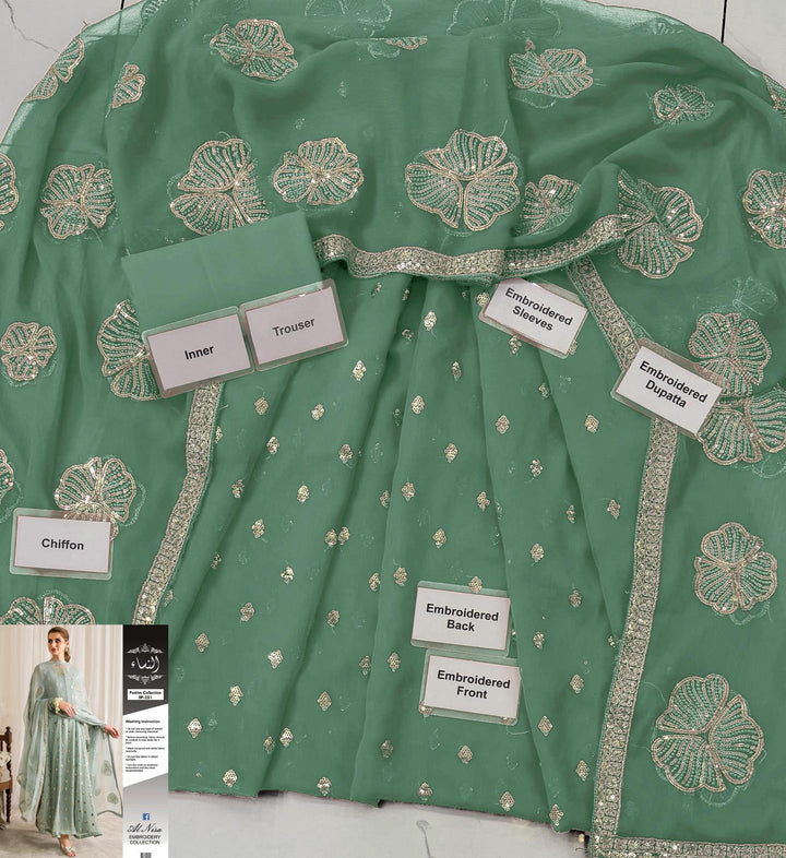 Iznik Chiffon Suit-Aarasta