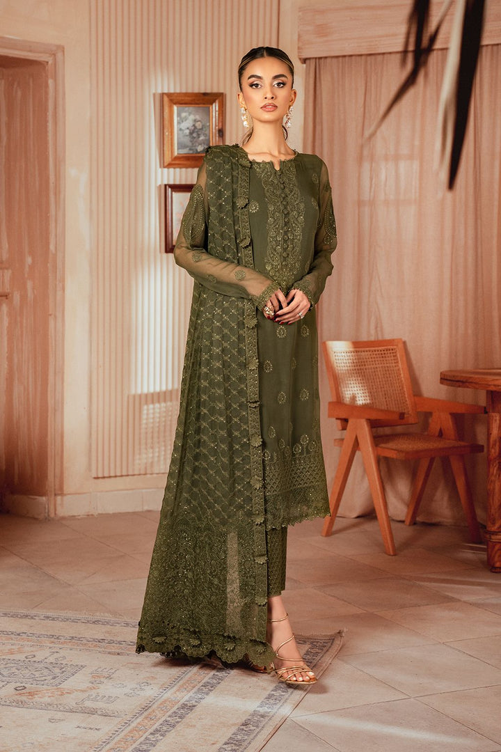 Iznik Chiffon Suit-Green-Chiffon-Aarasta