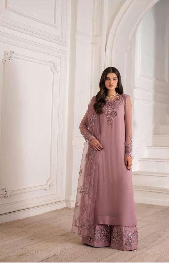 Iznik Chiffon Suit-Pink-Chiffon-Aarasta