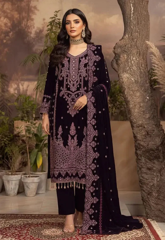 Iznik Velvet Suit-Purple-Velvet-Aarasta