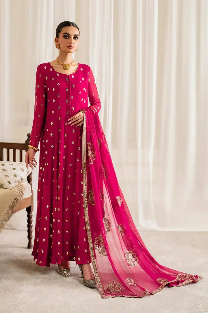 Iznik Chiffon Suit-Red-Chiffon-Aarasta
