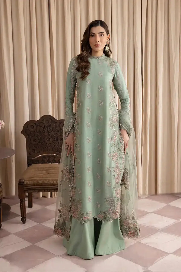 Iznik Chiffon Suit-Sea Green-Chiffon-Aarasta