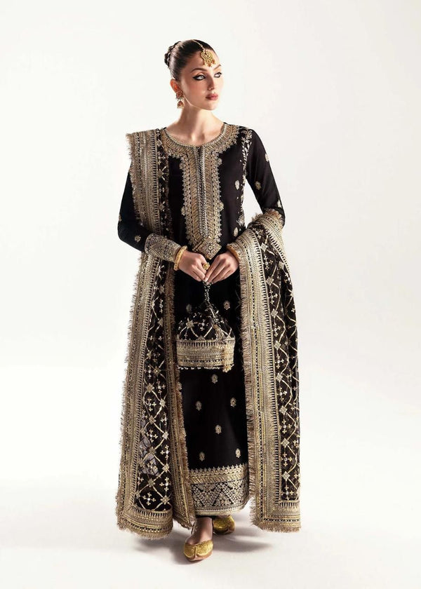 Kanwal Malik Chiffon Suit-Black-Chiffon-Aarasta